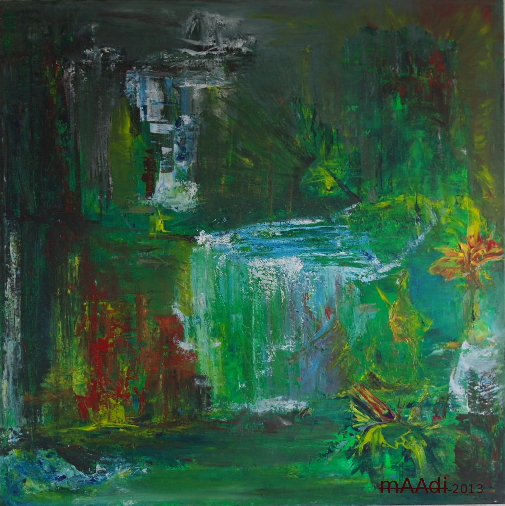 Le sage l'enfant et l'oiseau signé 80x80