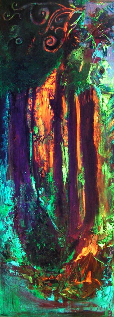 30x60 Acrylique sur châssis double
Réactive en lumière noire